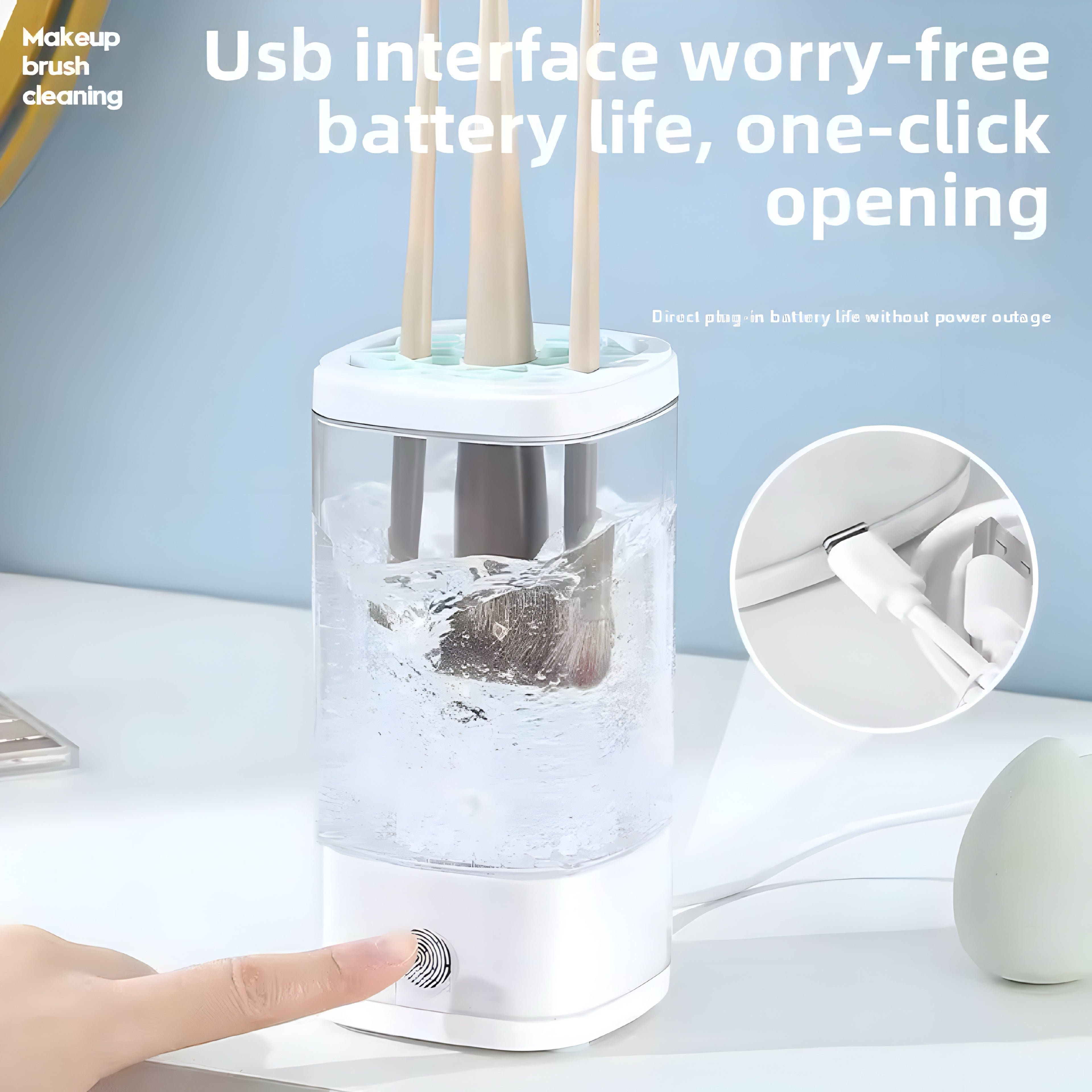USB Elektrisk Sminkborstrengörare – Skin på topp varje dag
