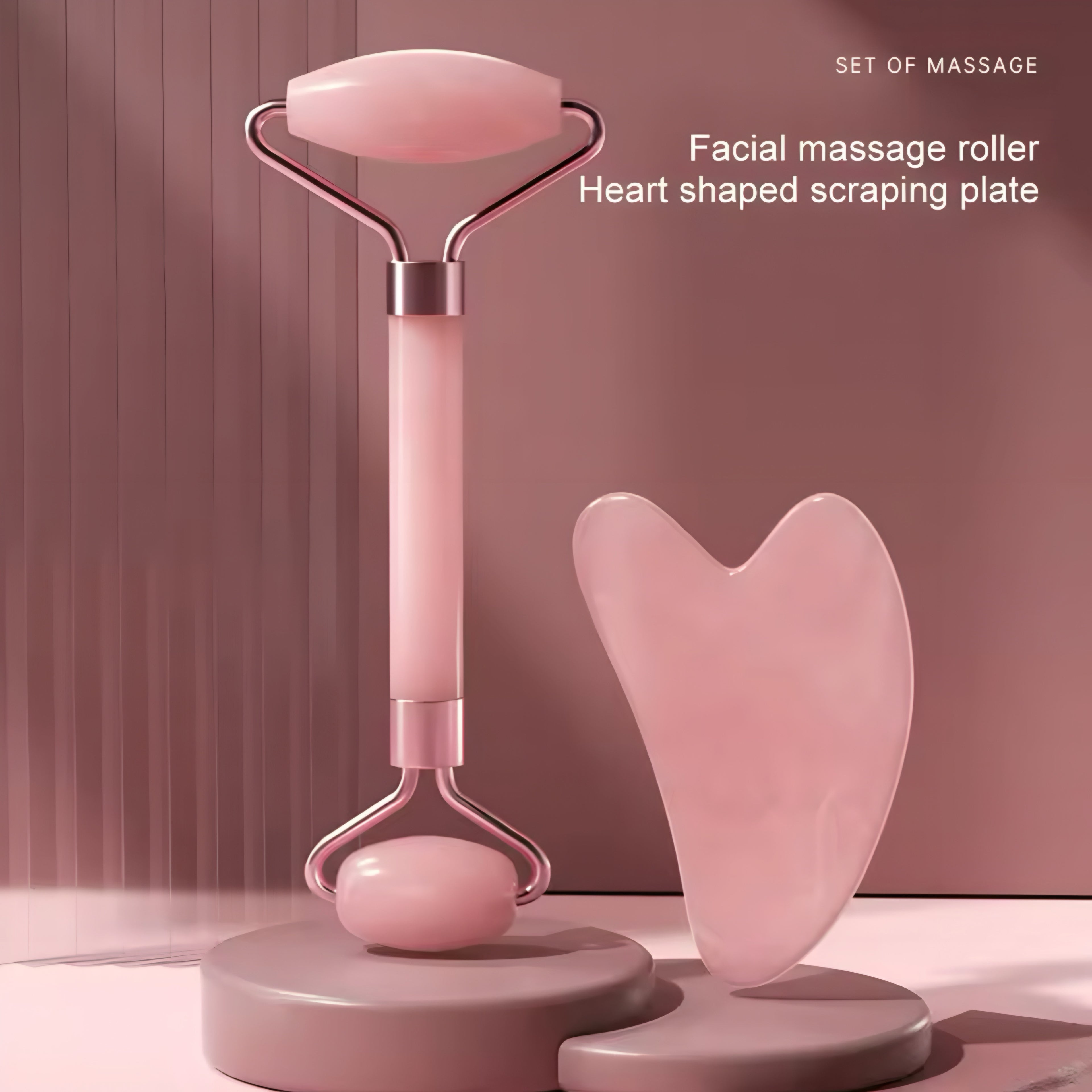 Roller och Gua Sha Set – För Naturlig Lyster och Avslappning