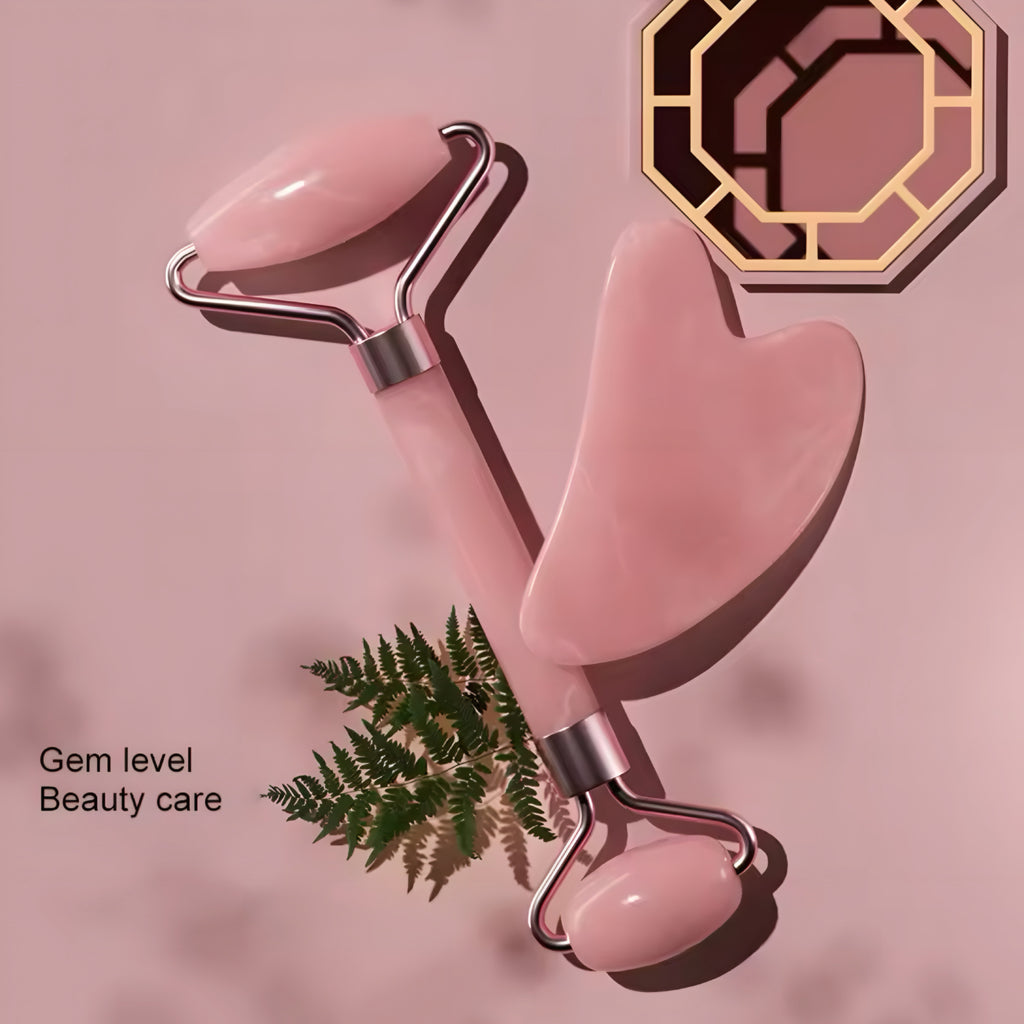 Roller och Gua Sha Set – För Naturlig Lyster och Avslappning