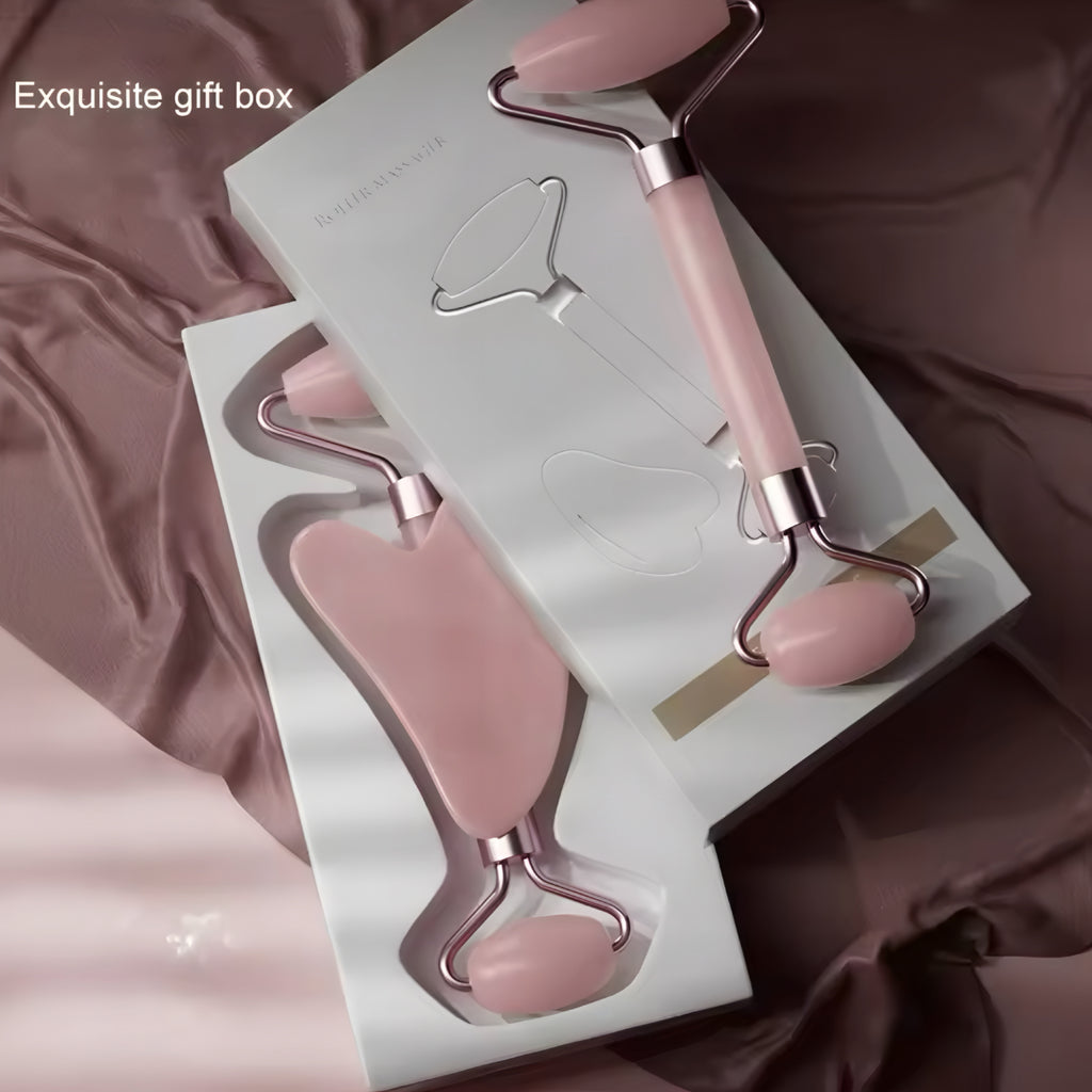 Roller och Gua Sha Set – För Naturlig Lyster och Avslappning